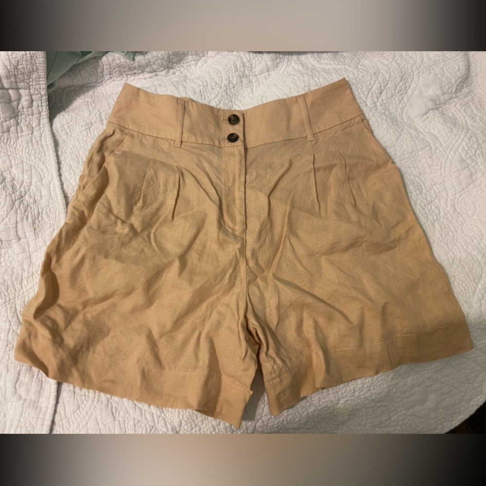 Boden High Waisted Tailored Linen Shorts